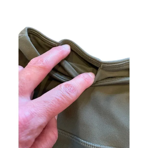 Gymshark Women's High Waisted Capri Speed Running Leggings in Army Sage Green‎ - Image 5