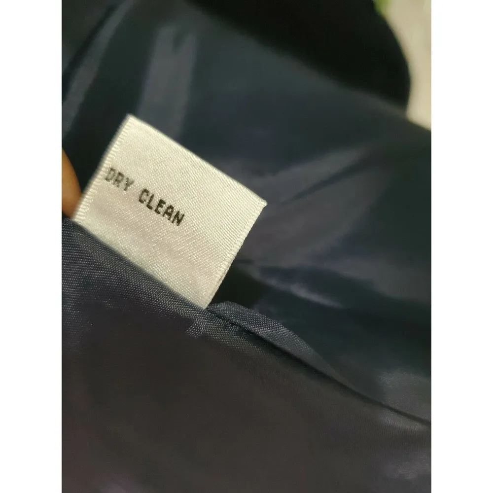 Talbots Women's Blue 100% Cotton Long Sleeve Front Buttons Fitted Blazer Size 4 - Image 11