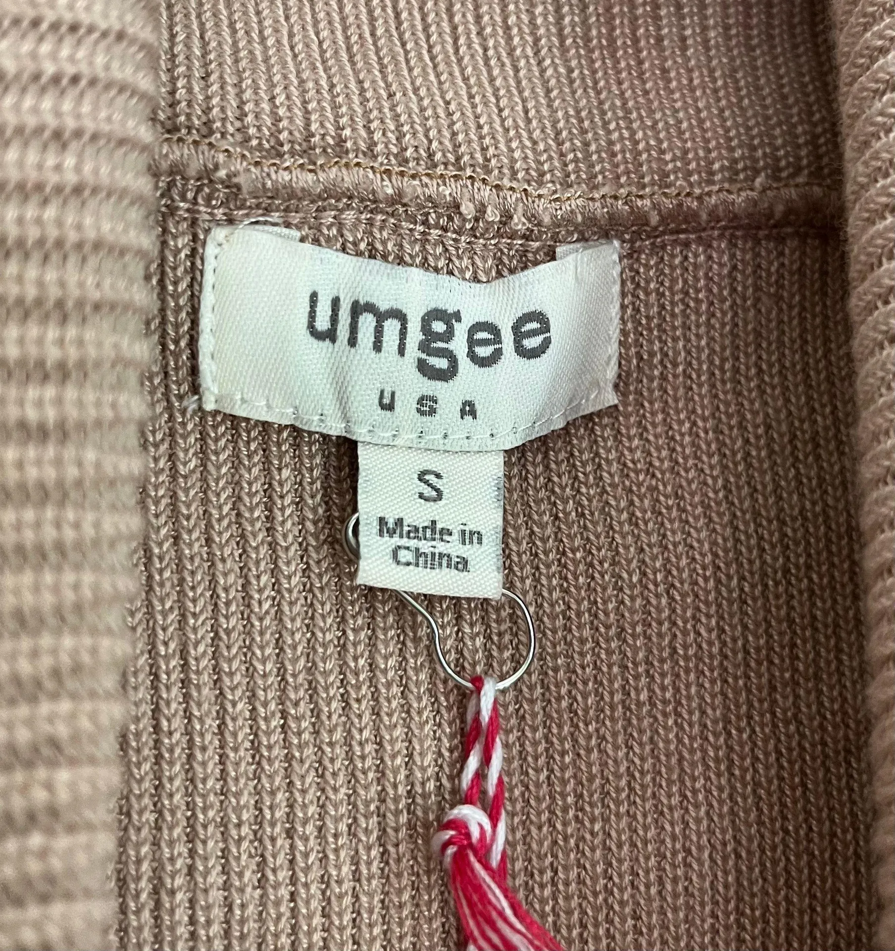 NWT  Women’s Drawstring Neckline Cowl Neck Off Shoulder Sweater Tan Small - Image 8