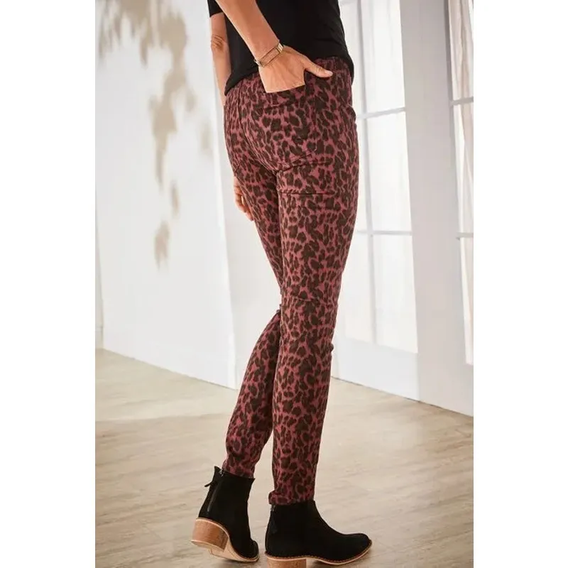Soft Surroundings Womens Jeans Sz 6 The Ultimate‎ High Rise Leopard Skinny - Image 2