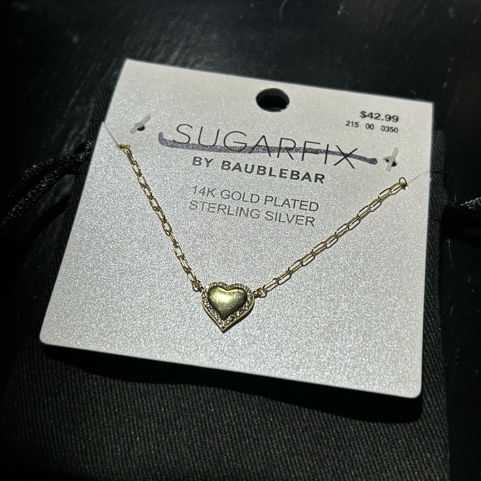 Sugarfix by BaubleBar 14K Gold Plated Sterling Silver Necklace Nickel Free Heart - Image 2