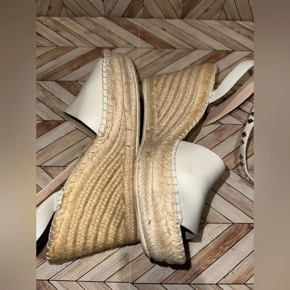 Kate Spade Beige Espadrille Womens High Heels Size 10 Wedges - Image 6