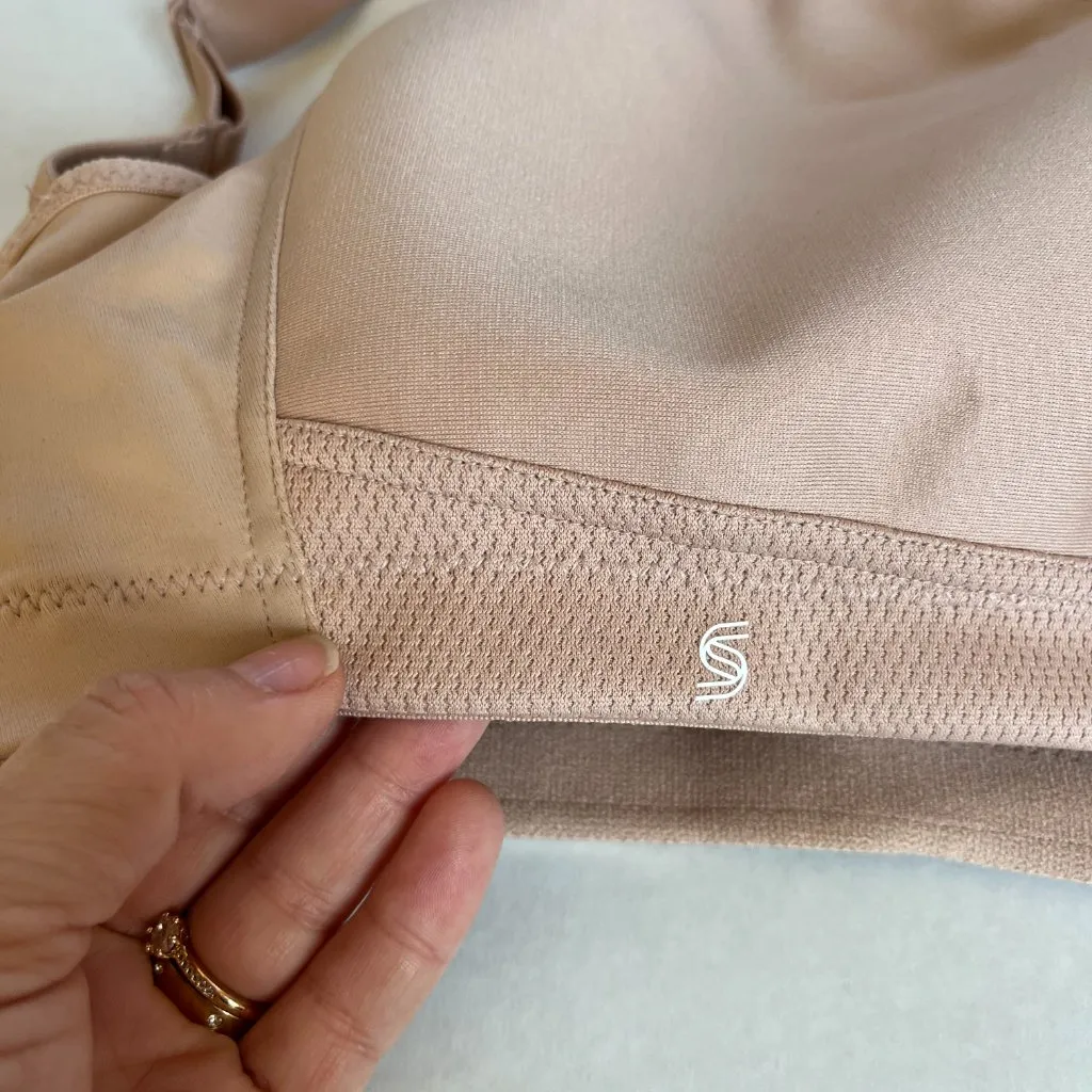 Glamorise Plus Sz 34 J Tan MagicLift Seamless Sports Bra Wireless Shaping - Image 4