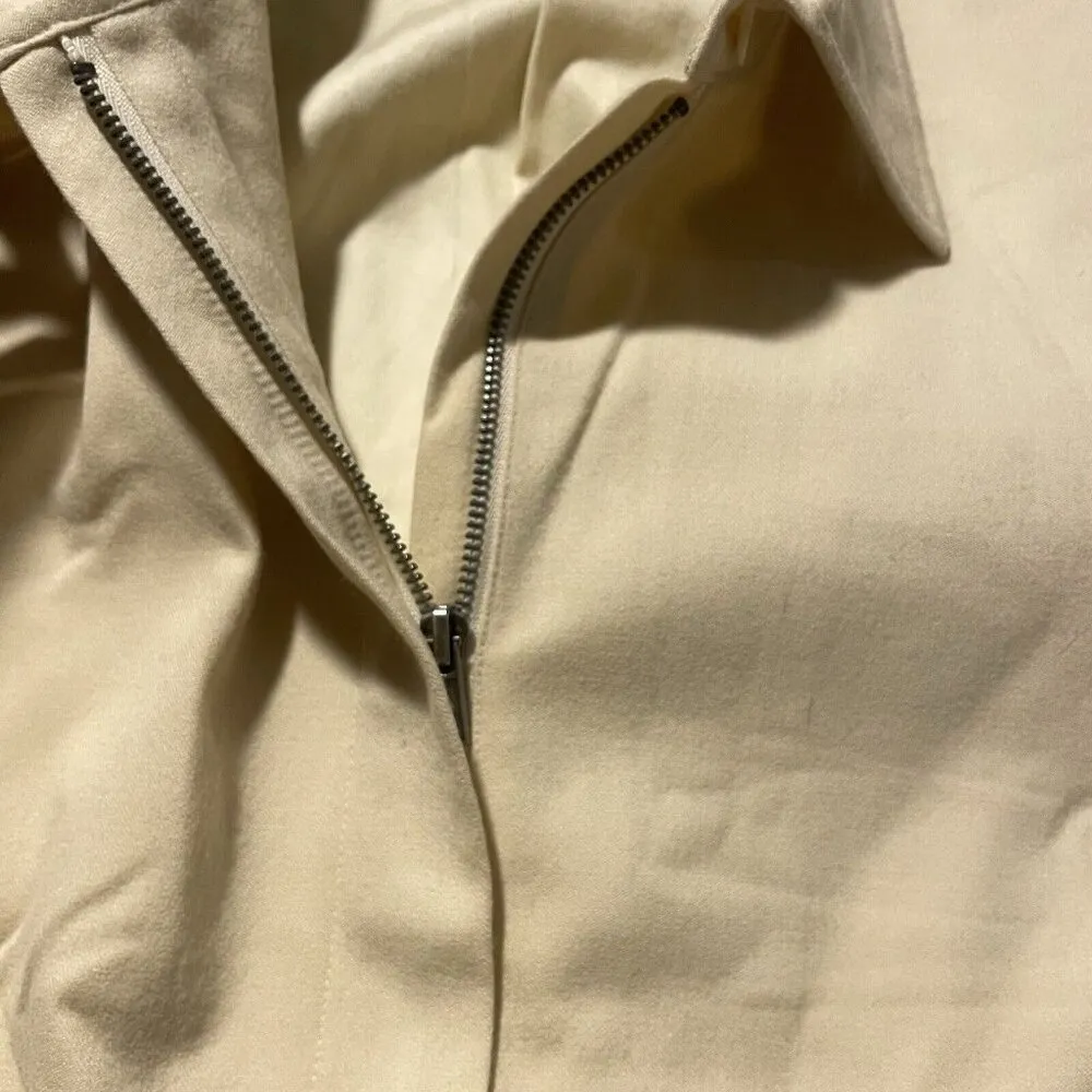 Ralph Lauren Beige Office Dress Zip Up 100% Worsted Wool Jacket Women's Size 14 - Image 3