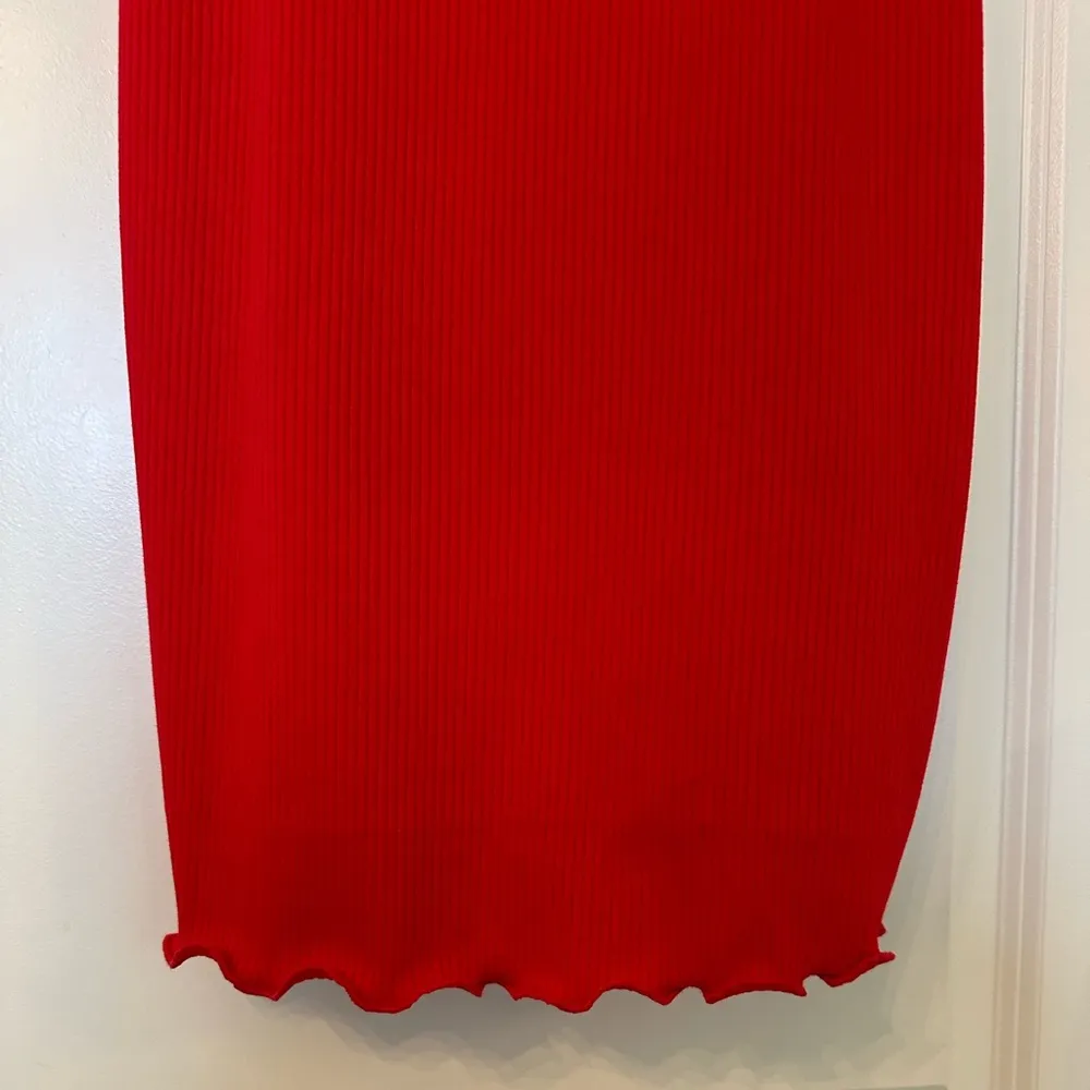 Popular 21 - Beautiful Red Double Strap Dress with Ruffle Detail - Brand new! - Image 4