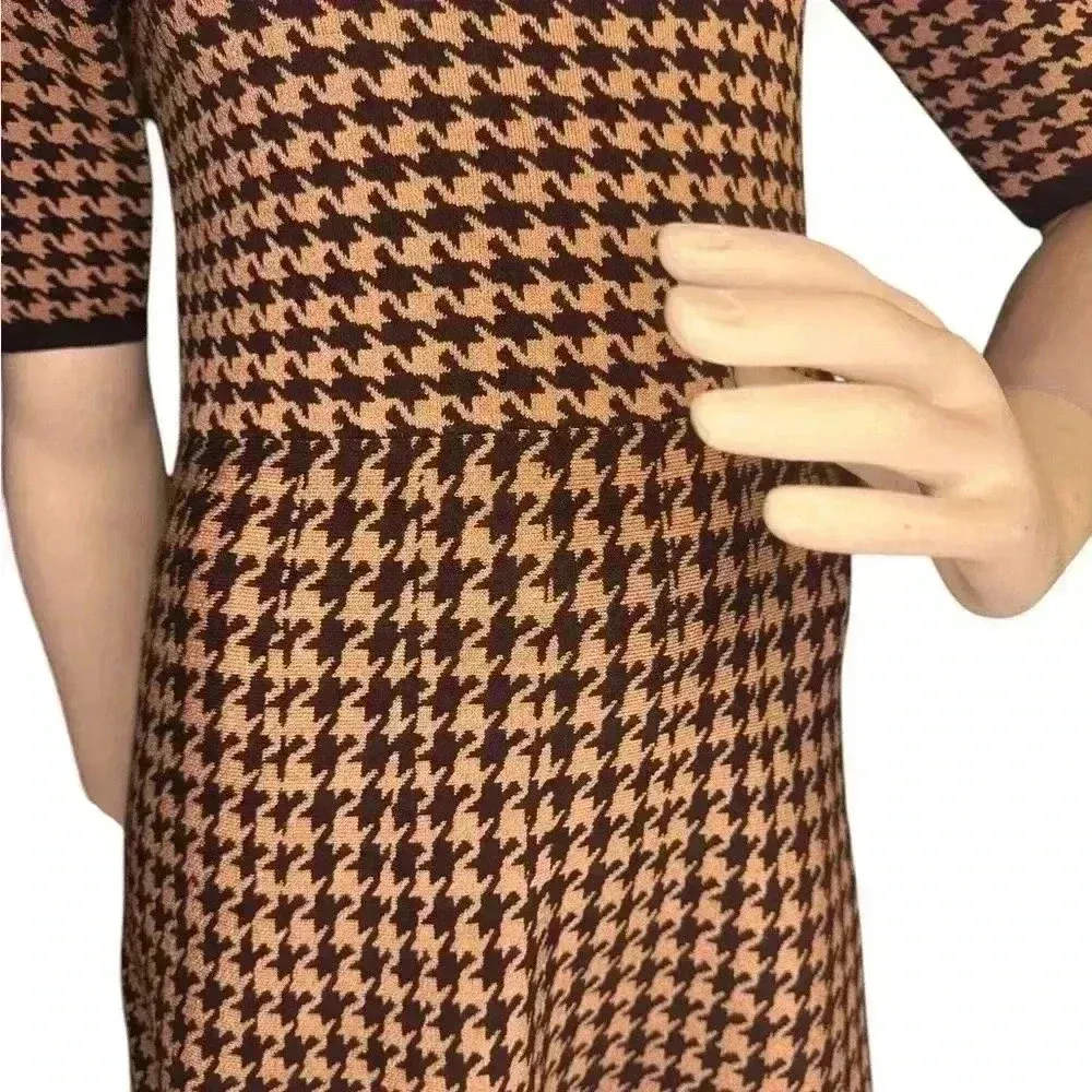 Ann Taylor Houndstooth Flare Dress Stretch Holiday Shimmer Size XS.  #311 - Image 6