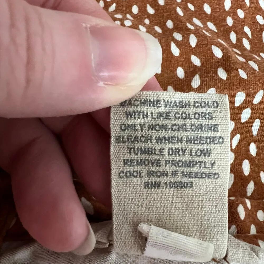 Duluth Trading Co Womens Polka Dot T Shirt Top Long Sleeves Brown White XL - Image 7