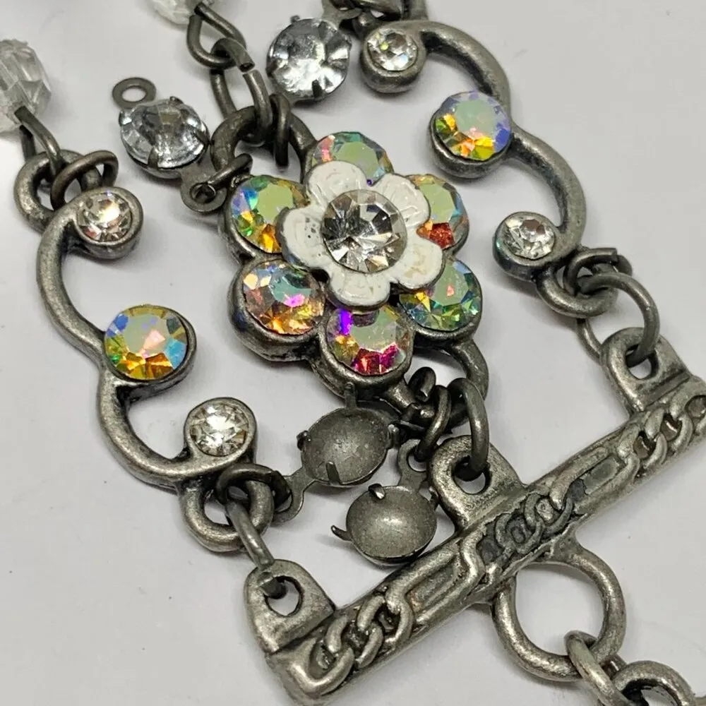 Perennial women’s quartz analog wrist watch 36mm case silver tone crystals runs - Image 5