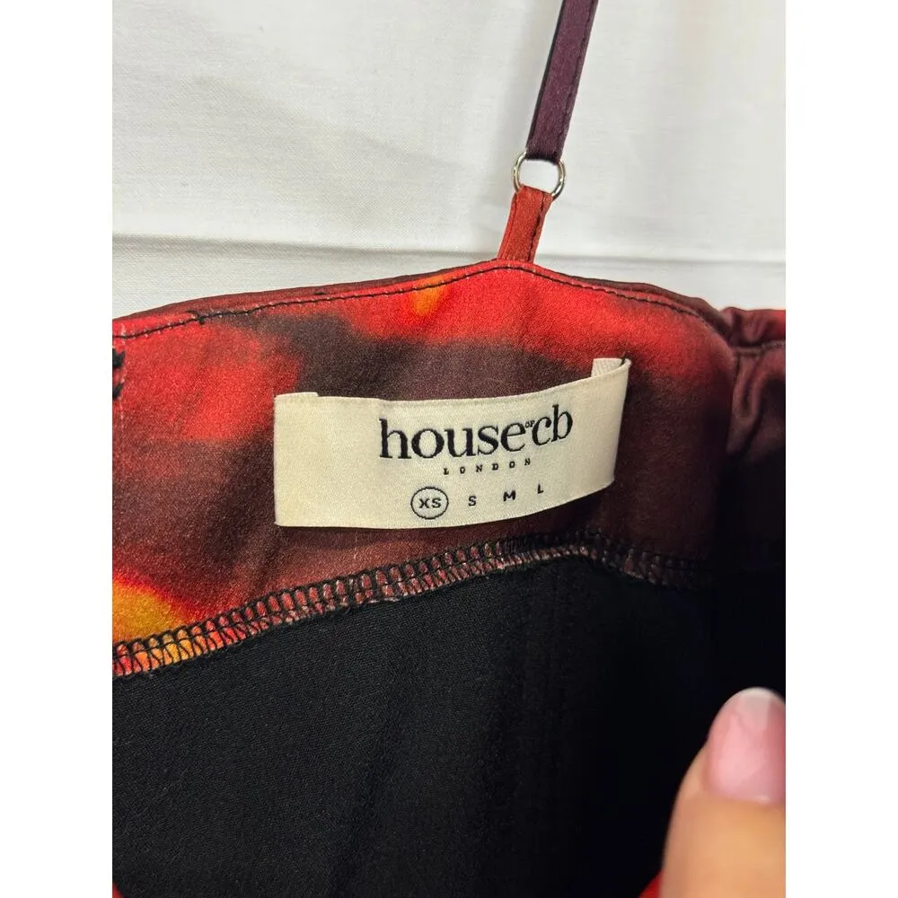 House of CB Mitzi Printed Satin Sleeveless Corset Midi Dress Multi Women's XS - Image 3