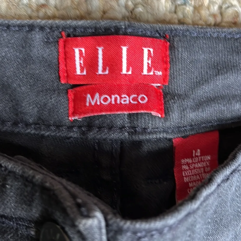 ELLE Monaco Black Denim Jeans Size 14 - Image 6