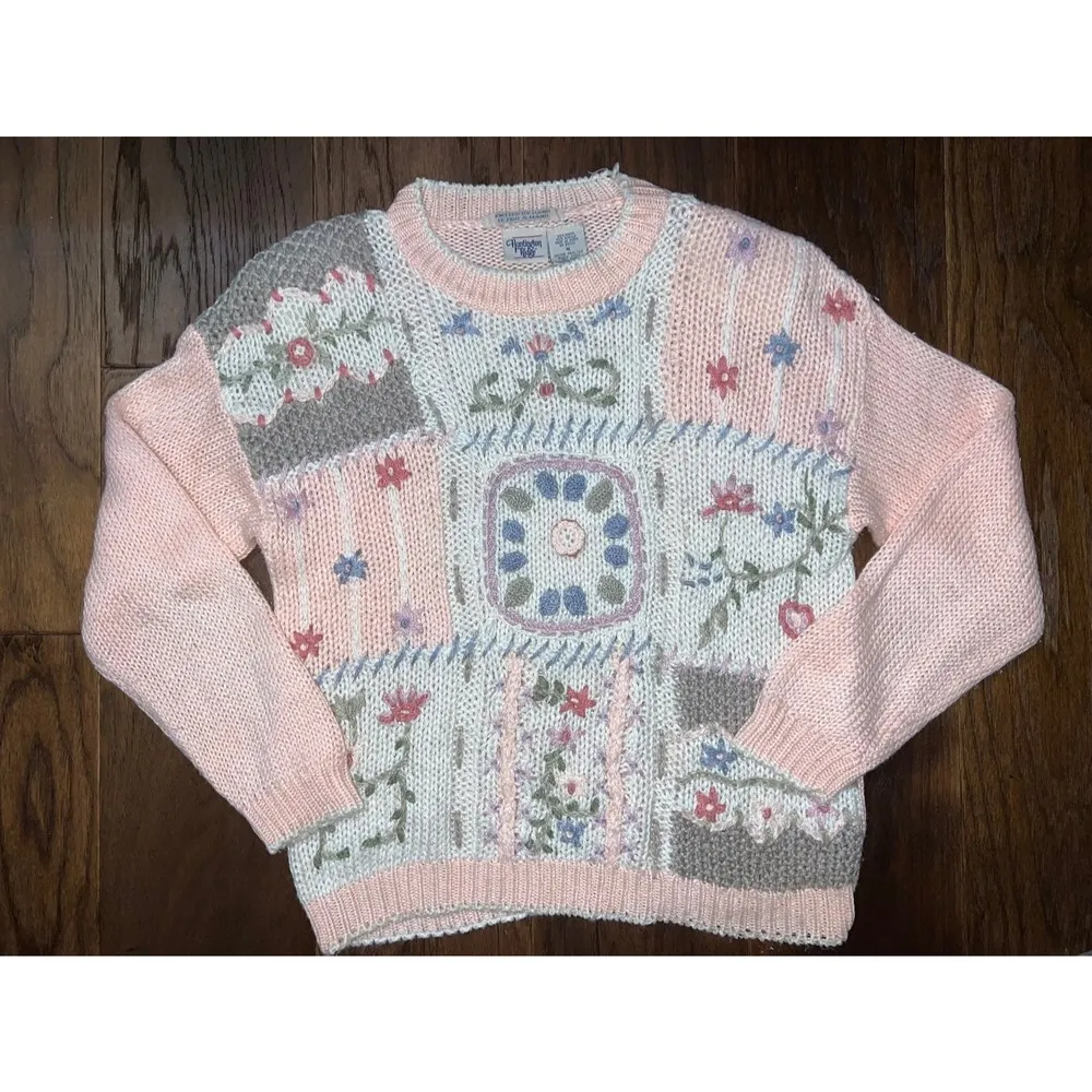 Floral pastel spring huntington ridge Sweater Size M - Image 2