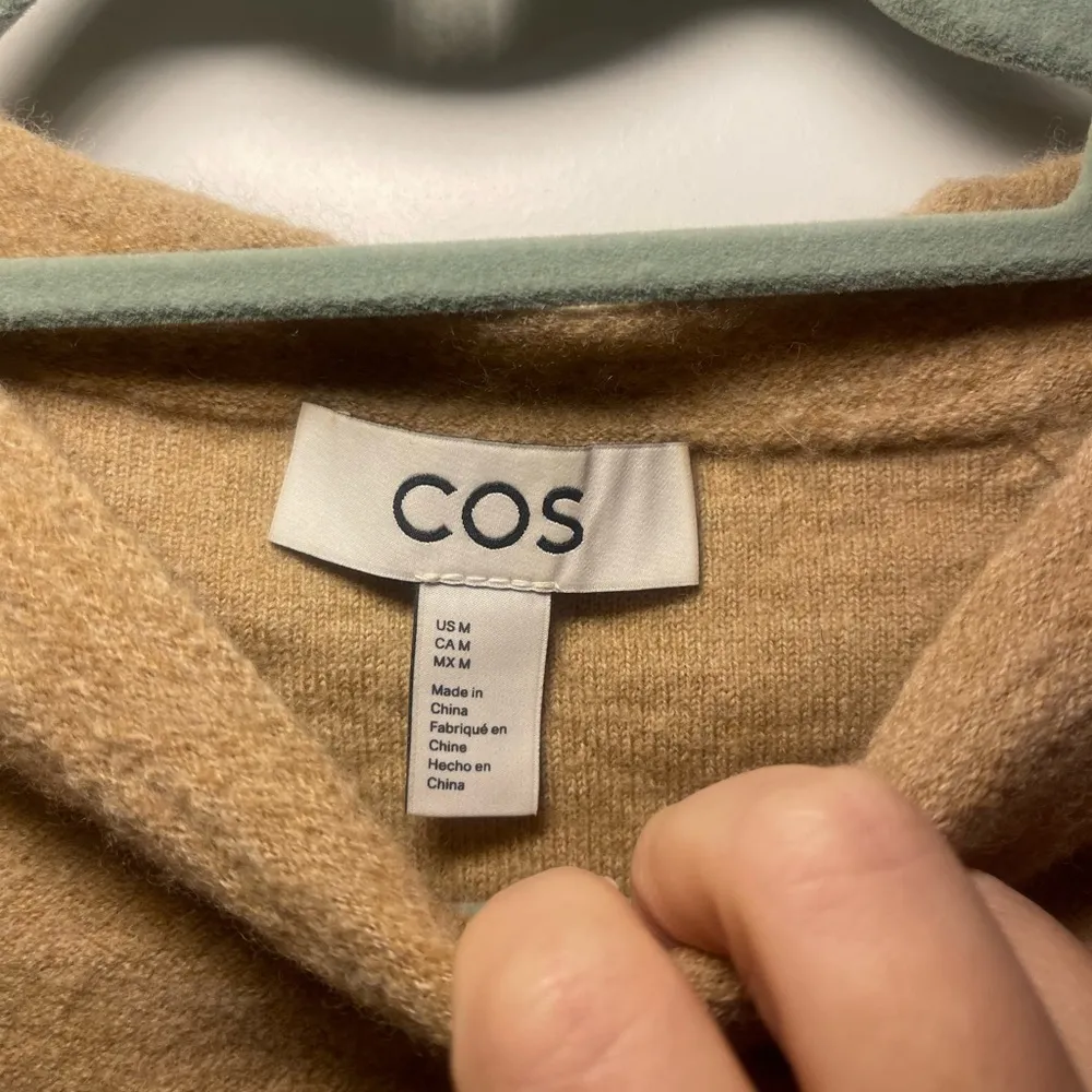 Women’s COS Oversized Wool T-Shirt Dress Size Meduum Utilitarian Style Tan - Image 8