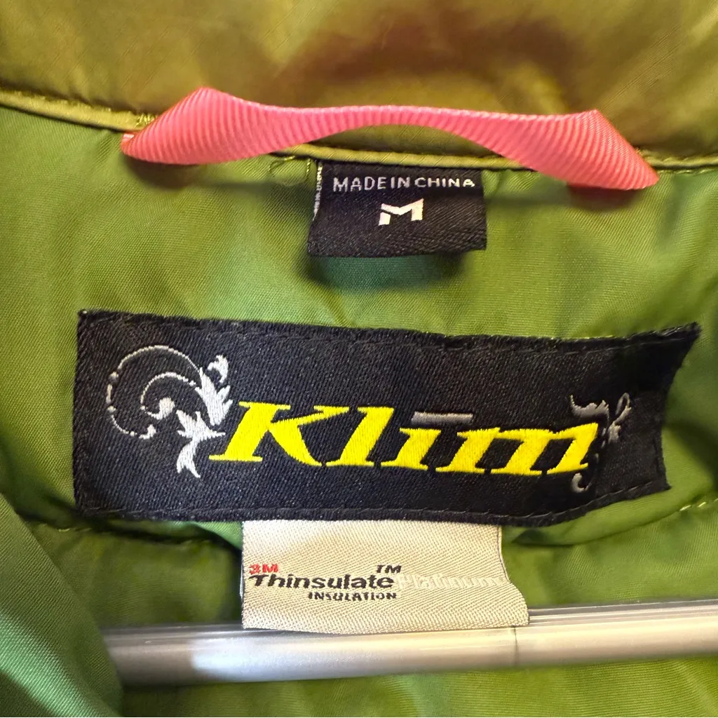 Klim ‘Waverly’ Insulated Vest Detachable Fur Trim Hood Women’s Size Medium Green - Image 2