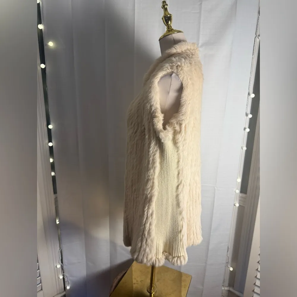 Love Token Cream Rabbit Fur Vest - Image 2