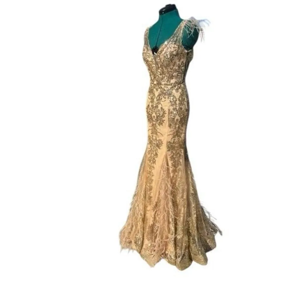 ✨CINDERELLA DIVINE C57 SZ 14 TAN DRESS✨ - Image 4
