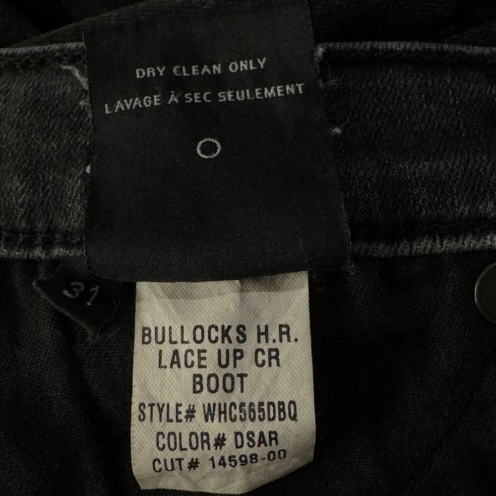 Hudson SZ 31 Bullocks Lace-Up Cropped Boot Jeans Hi-Rise Stretch Pockets Gray - Image 10