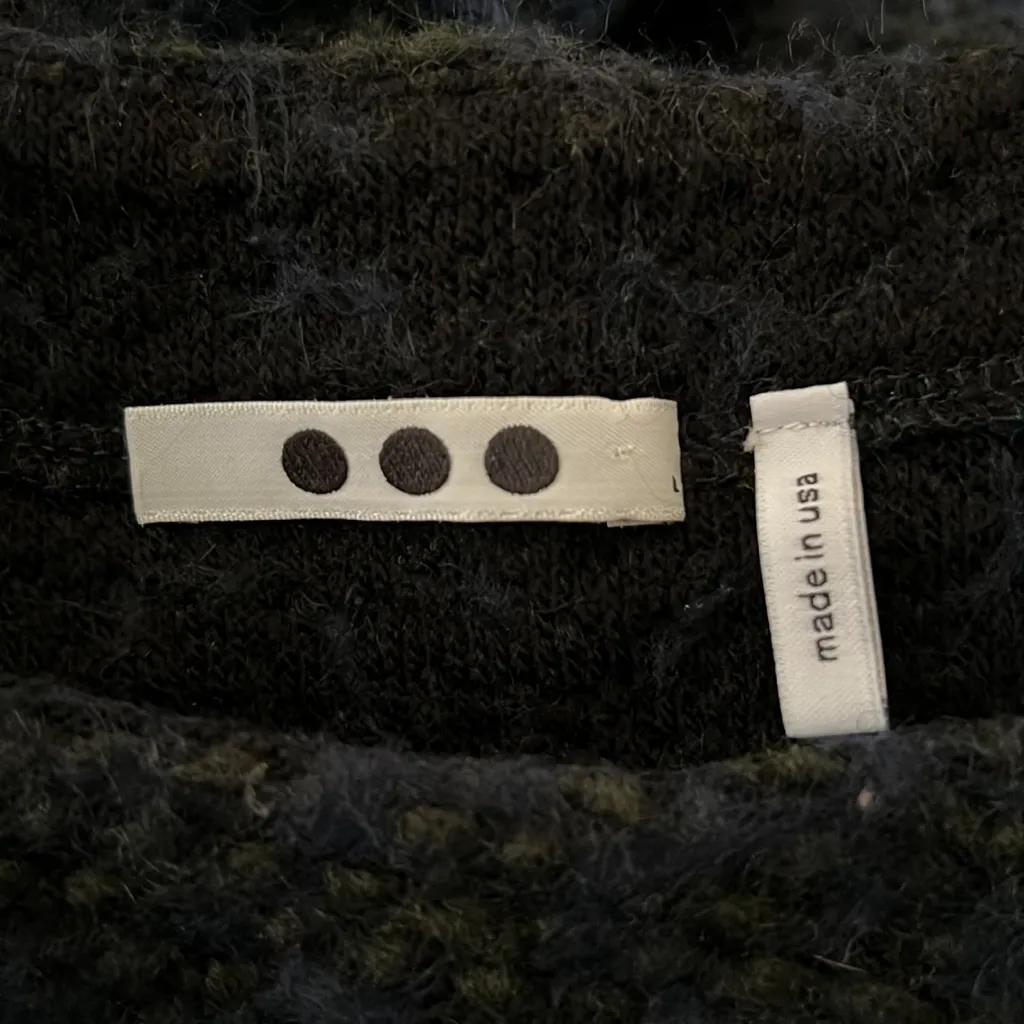 Three Dots Sweater Womens Large Navy Blue Green Marled Preppy Casual Winter Wear - Image 6