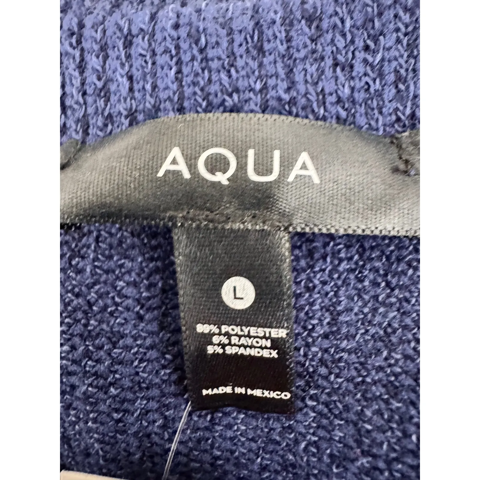 AQUA Women's Blue Long Sleeve Button Shoulder Knit‎ Pullover Sweater - Image 9