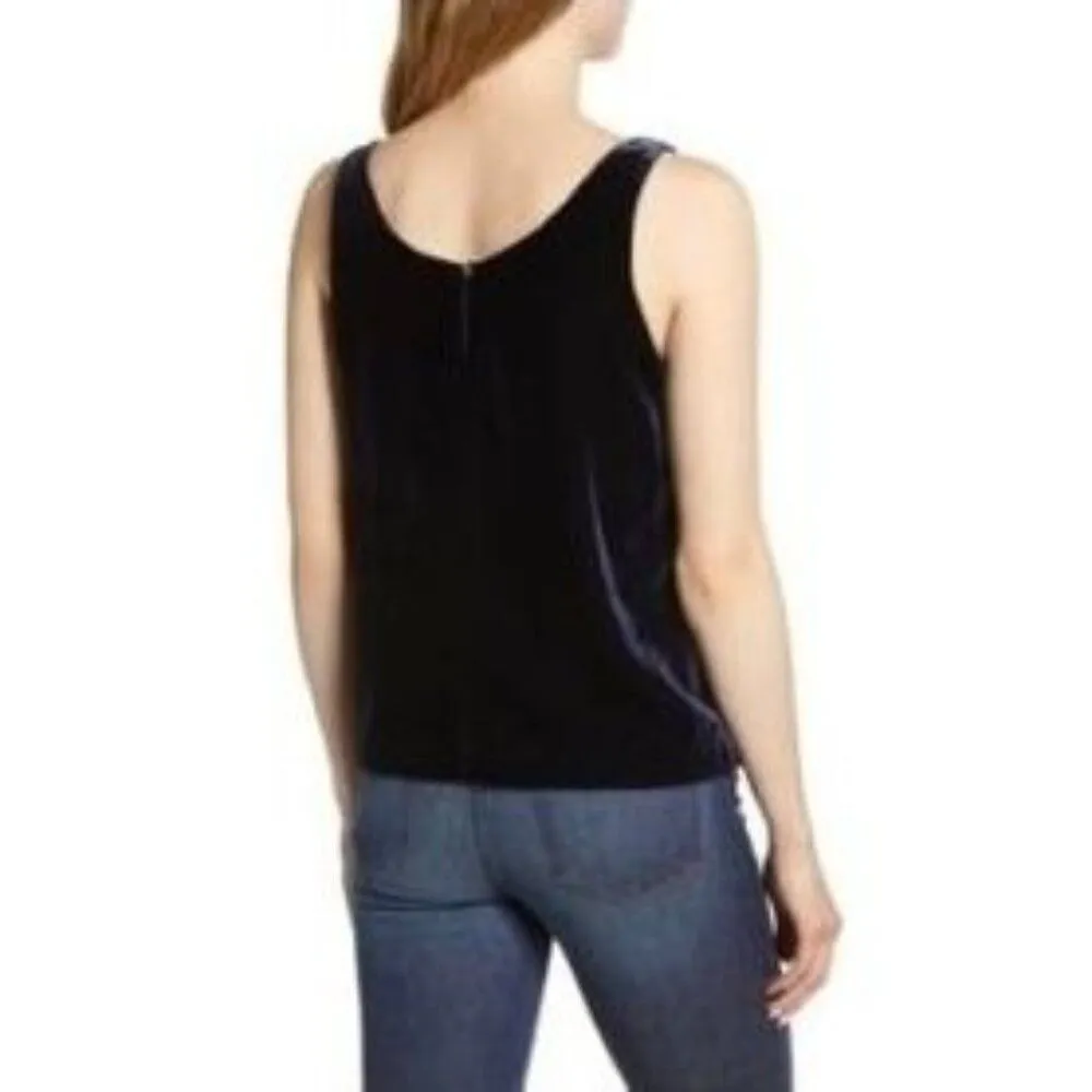 J. Crew Velvet Scoop Neck Tank with Button Back Detail - Image 2