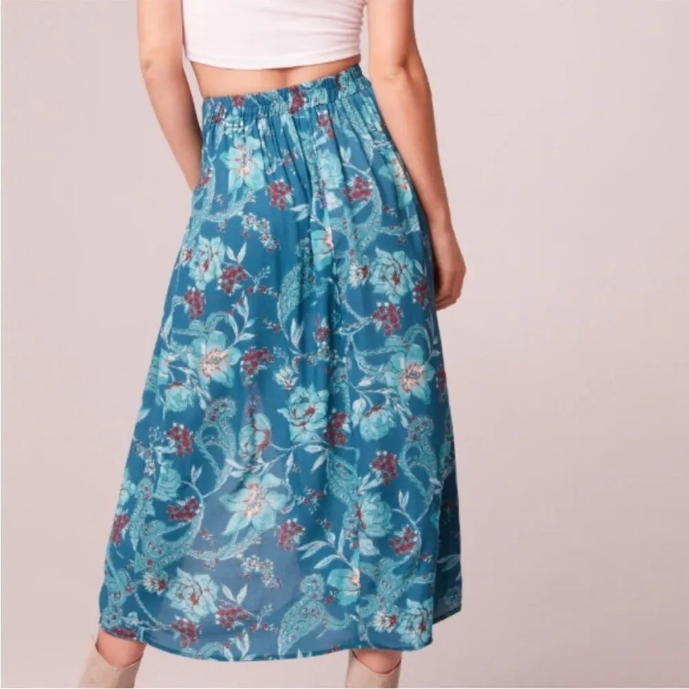 (SET) band of the free NWT Celine Floral midi skirt and top SET small Blue - Image 7