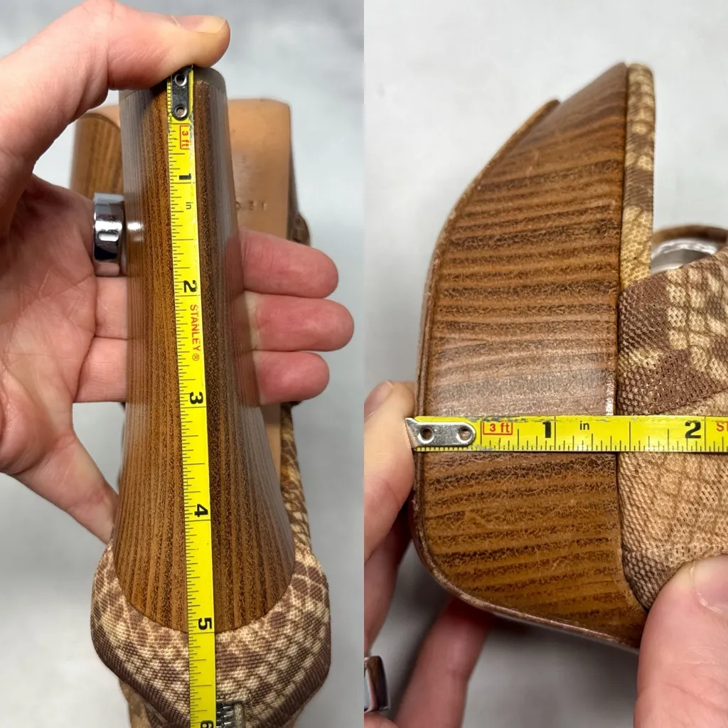 CASADEI Mesh Snakeskin Strappy Bandage Wrap Chunky Platform Block Heel Sandals - Image 16