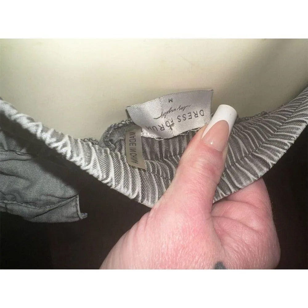 Dress Forum  Women's Gray Cargo Pants Size M Elastic Waist Drawstring - Image 12