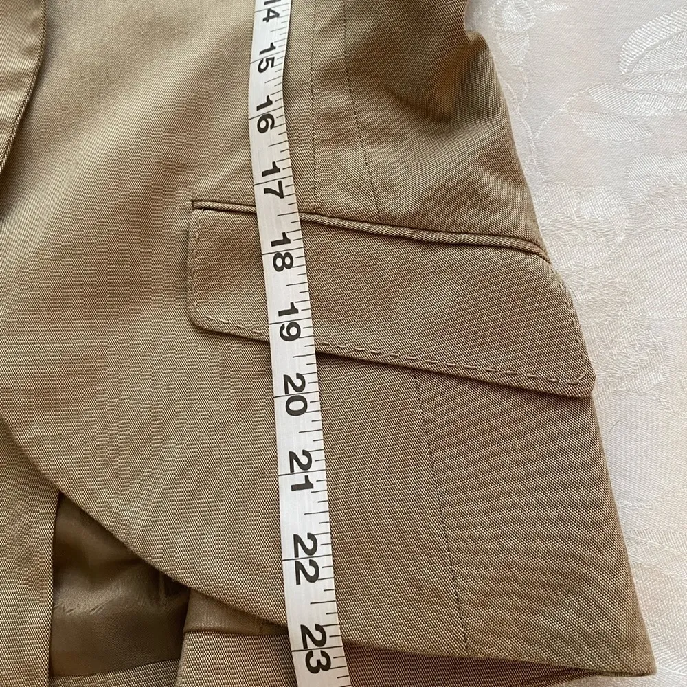 Max Studio Cotton Blend Tan Long Sleeve Jacket sz 6 - Image 3