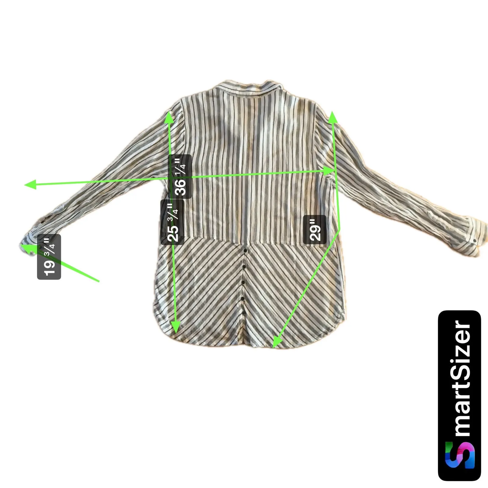 Lucky Brand Women's M Black Striped Long Sleeve Button-Up Shirt with Pocket‎ - Image 3