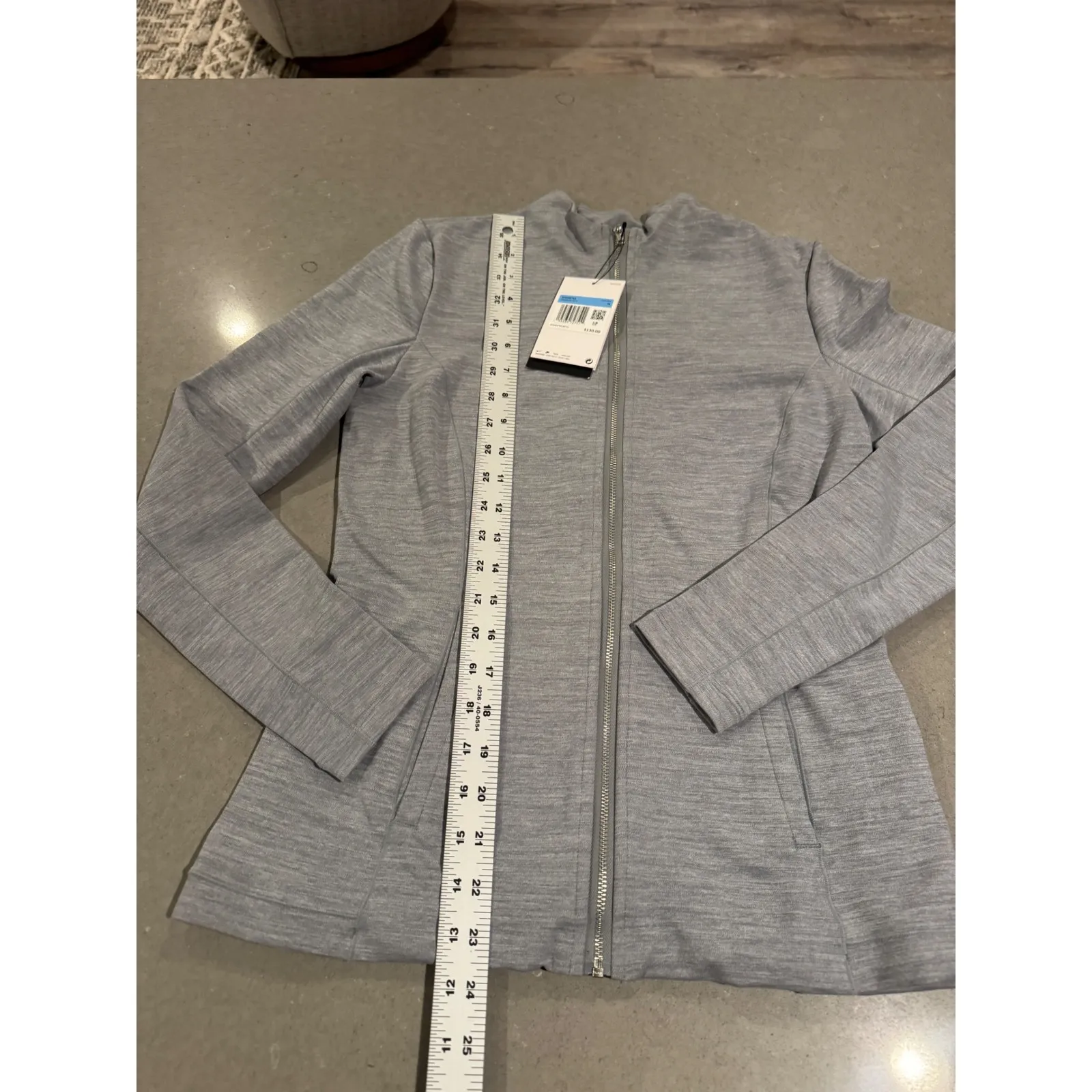 NWT Nike Yoga Dri-Fit Tight Fit‎ Womens Training Jacket Full Zip Gray Size M - Image 4