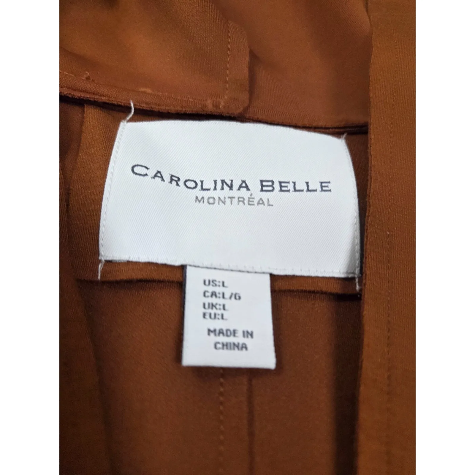Carolina Belle Women's Brown Hooded cardigan Montreal Rust Long Size large - Image 3