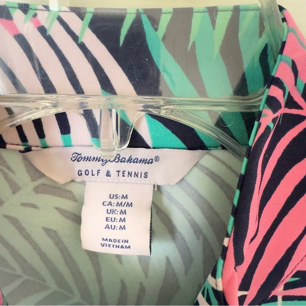 Tommy Bahama Medium Golf & Tennis Tropical Full Zip Jacket Thumbholes Po… - Image 6