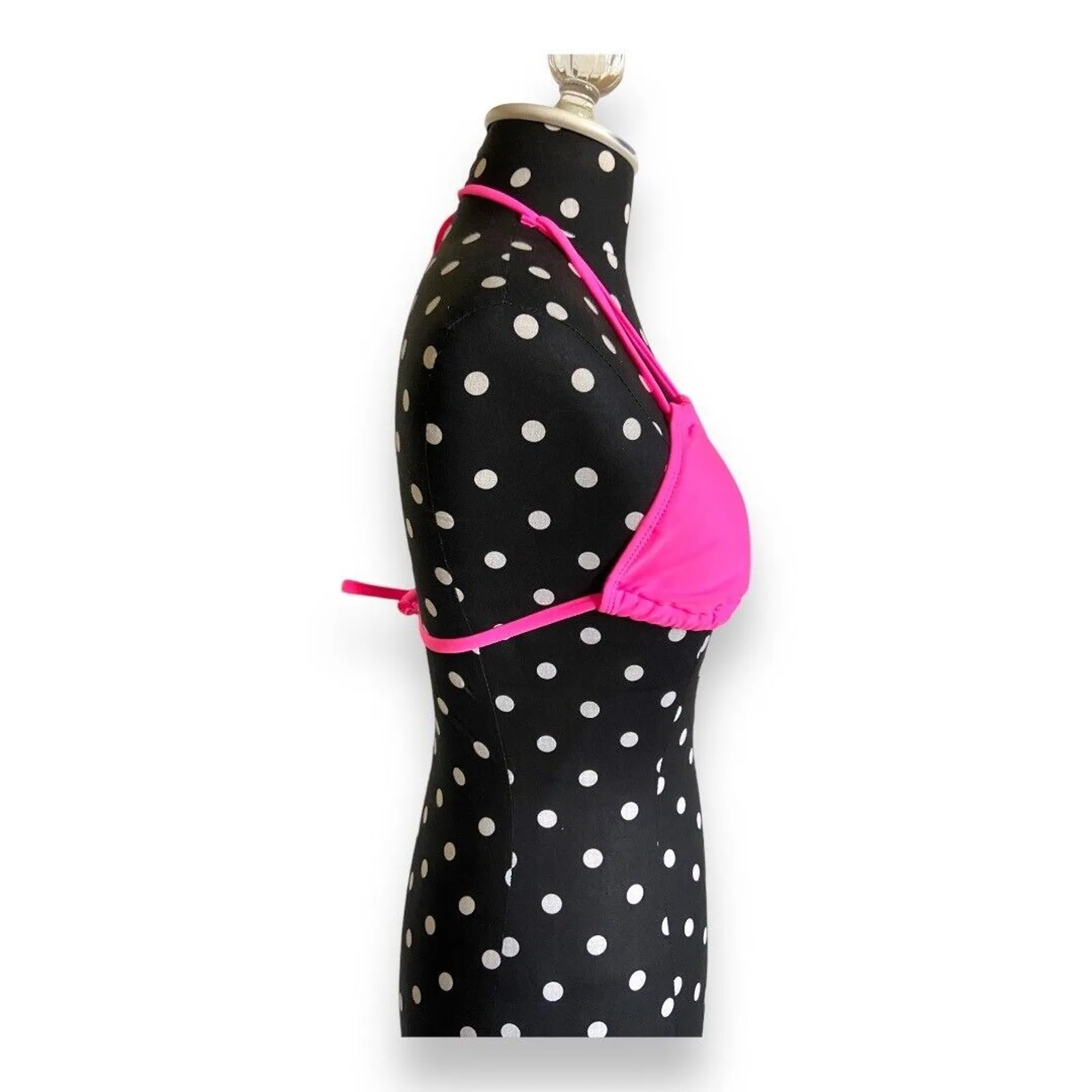 No Boundaries Womens Bikini Top Sz S 3 5 Hot‎ Pink String Removable Pads Juniors - Image 2