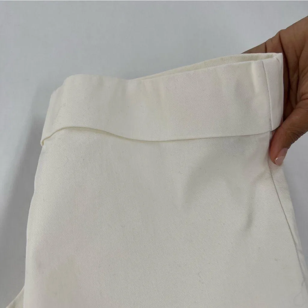 Locker Room White Drop Crotch Pleated Front With Side Pockets Cuffed Crop Size S - Image 7