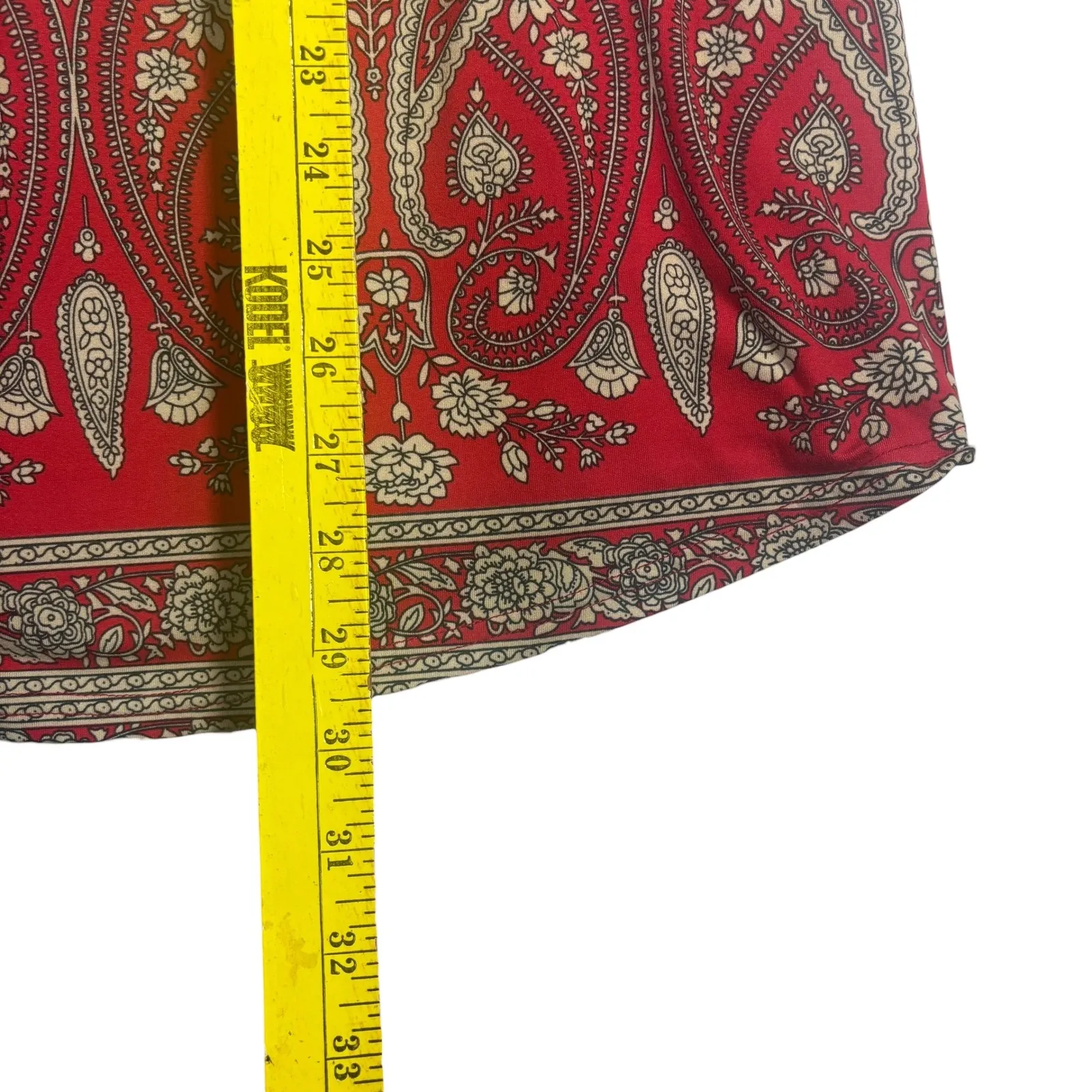 Womens 4XL Red Paisley Print V Neck Short Sleeve Tunic Top Size 4X - Image 8