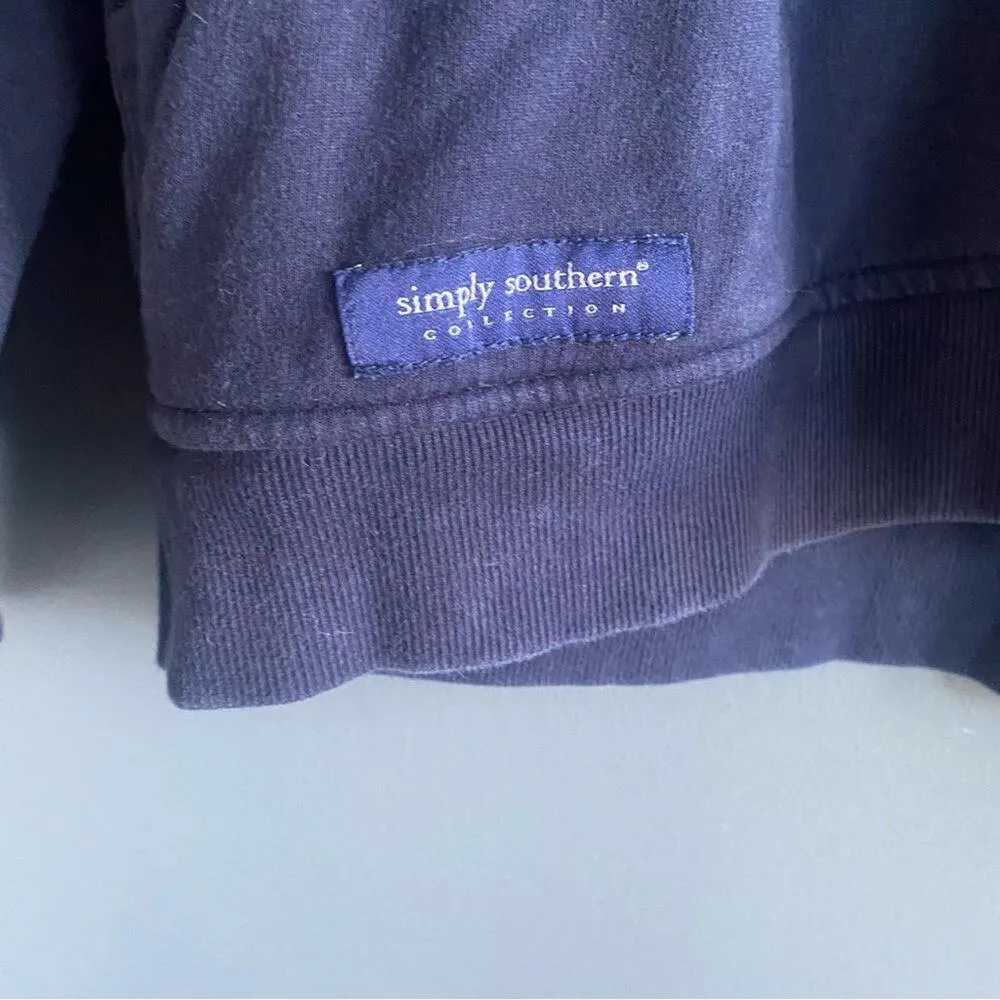 Simply Southern navy blue whale scales popover 1/4 half zip top - Image 6