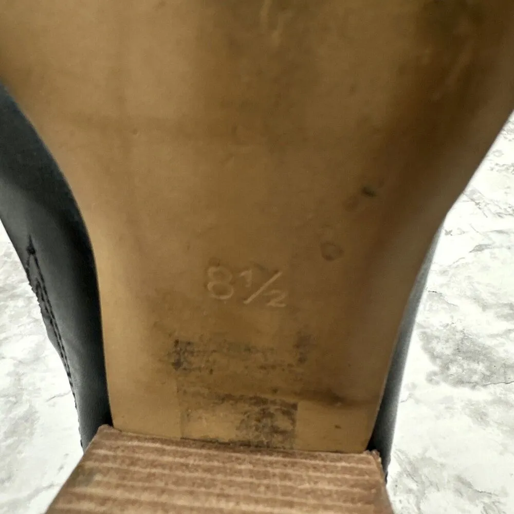 Madewell Womens The Harper Mule J8560 Size 8.5 Black Leather Stacked Heel - Image 4