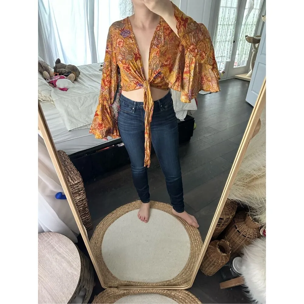 Sunrise to Moonshine Women’s M/L Crystal Beaded Festival Wrap Top Size M - Image 4