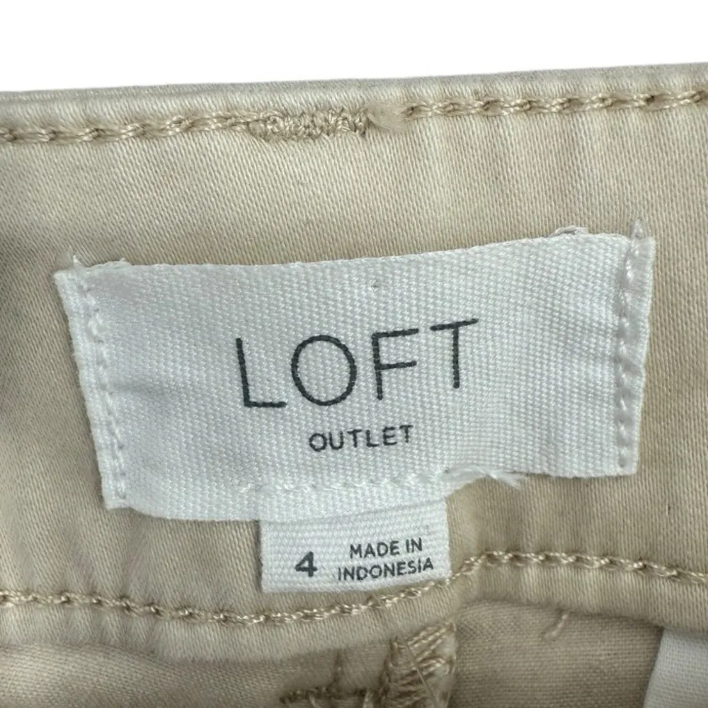 NWT LOFT Women’s 2023 Mid Rise Skinny Ankle Pants Light‎ Khaki Size 4 Preppy - Image 3