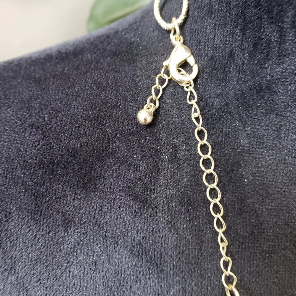 Womens Gold Tone Triple Strand Oval Link Chain Necklace with Lobster Clasp - Image 3