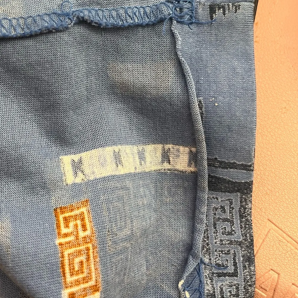 Vtg 80s 90s Tail Polo Shirt Abstract Geometric Print Made in USA Blue XL - Image 4