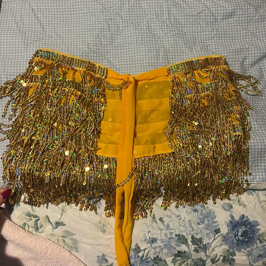 Gold sequin wrap skirt - Image 2