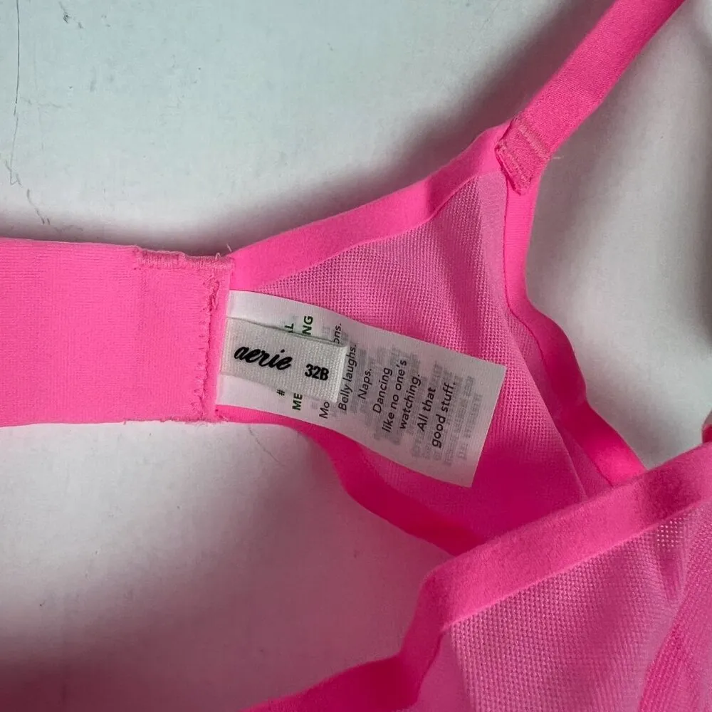 NWT Aerie SMOOTHEZ Mesh Unlined Balconette Bra Underwire Pink Size 32B NEW - Image 4