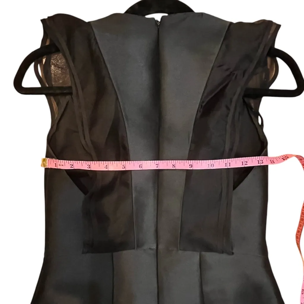 Sachin + Babi Structured Black Evening Gown 6 Ruffle cap sleeve Black Tie Formal - Image 15