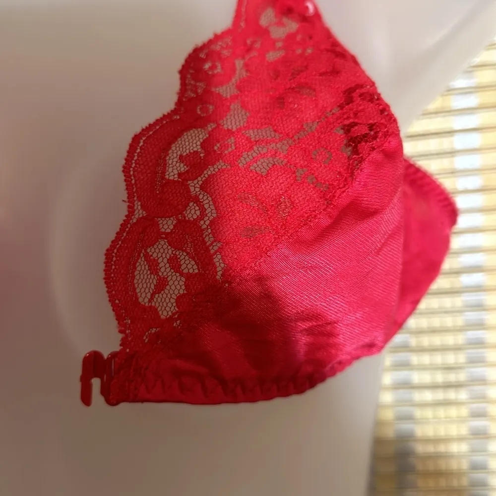 Vintage JC Penney Style 4256 Red Satin Lace Underwire Unlined Bra 34C Size undefined - Image 8