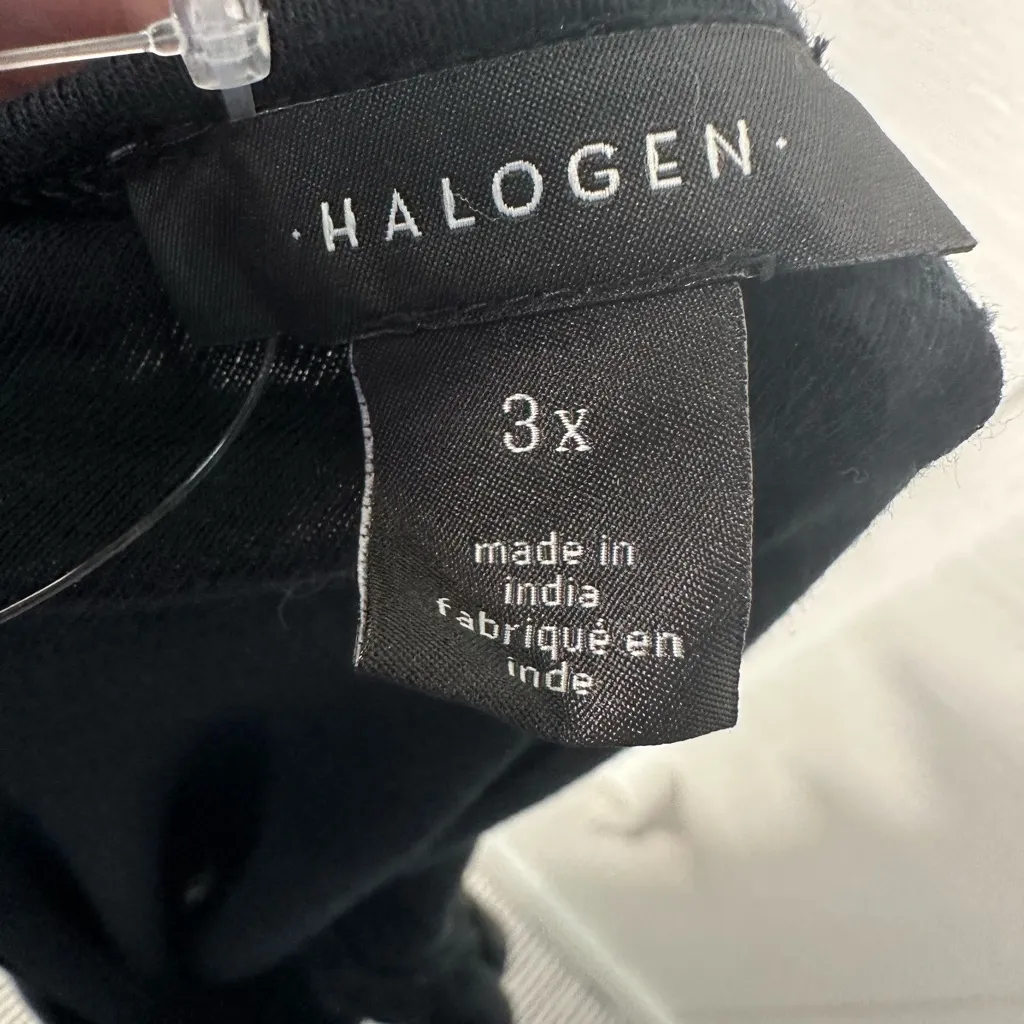 Halogen Black Textured Ruffle Button Top Size 3X NWOT - Image 6