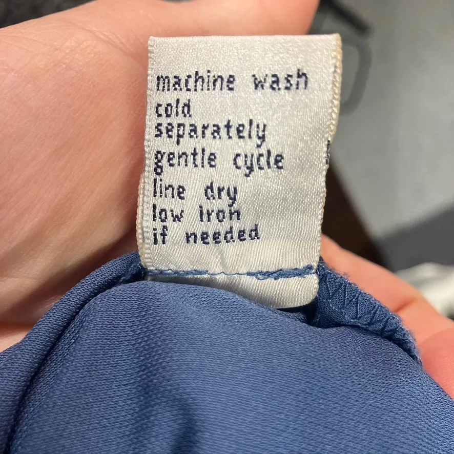 Vintage Tyler Boe Maxi Sheath Dress Womens M Blue‎ Floral Mesh Spring Summer Blue Size M - Image 12