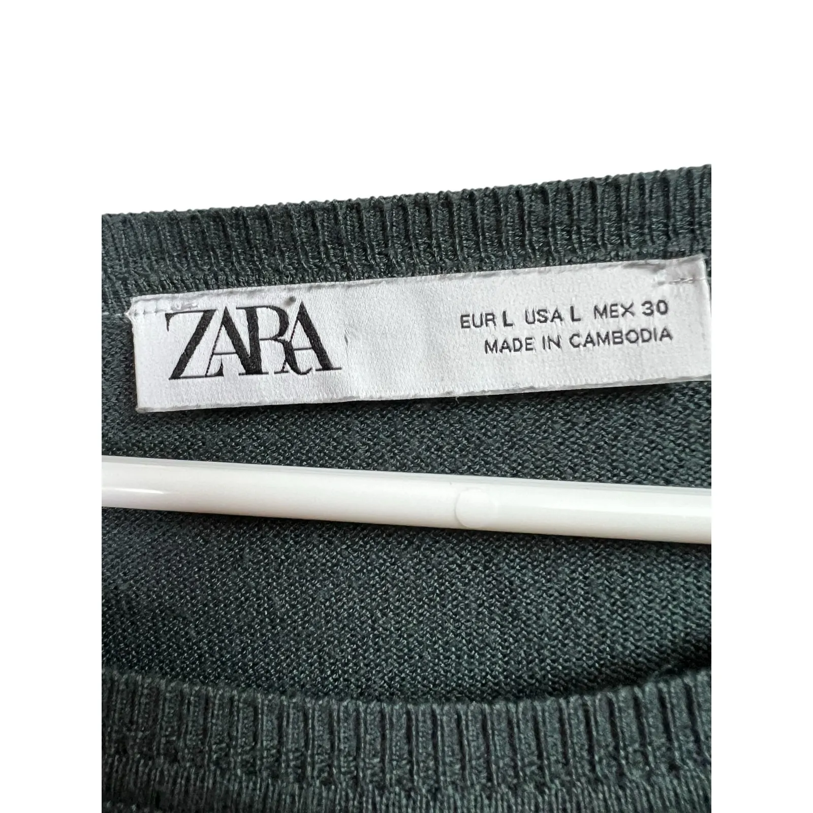 Zara Lightweight Gray Sweater Large Split Hem - Image 2