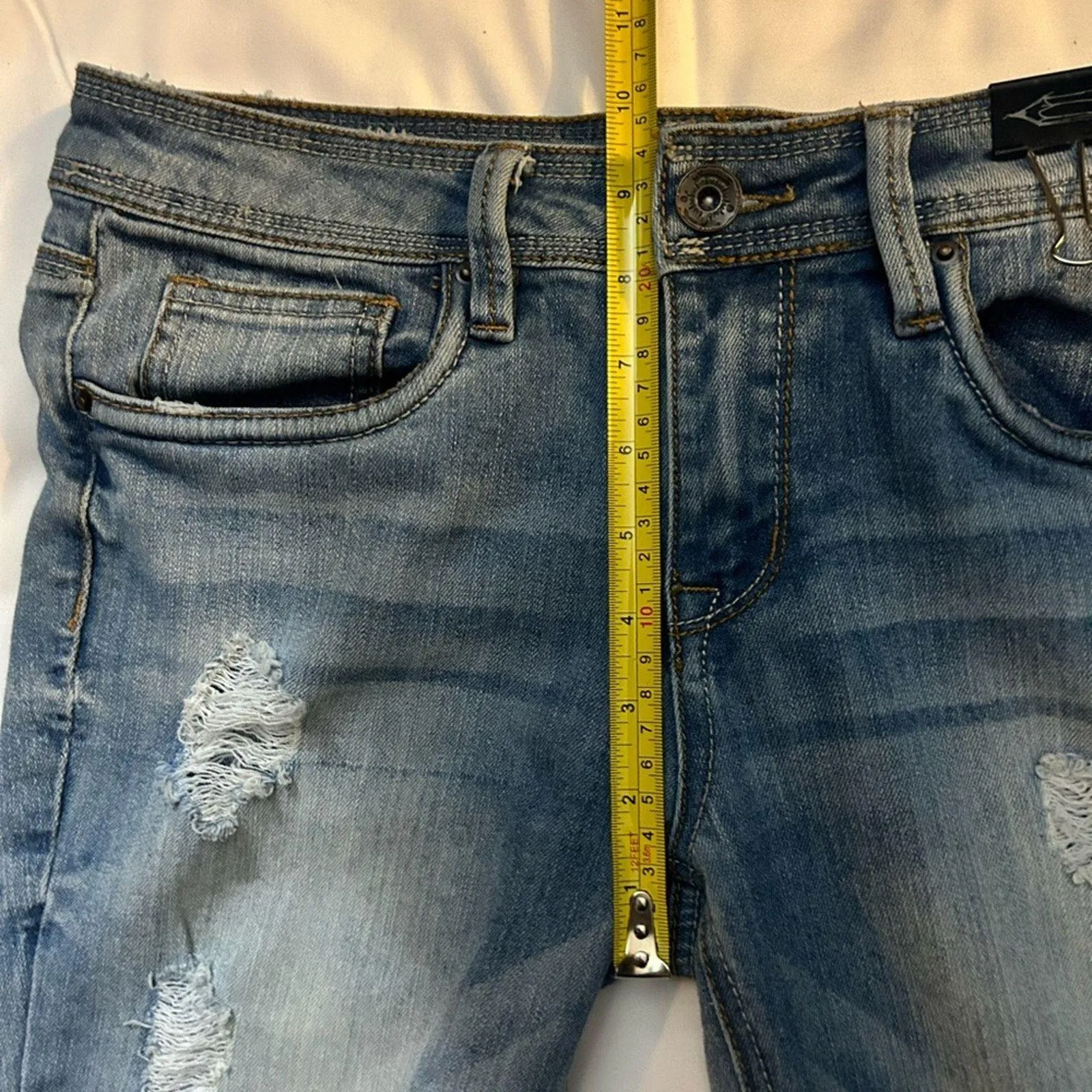 Dollhouse Charley Blue Distressed Denim Jeans Juniors 9 Casual Comfy Bohemian - Image 8