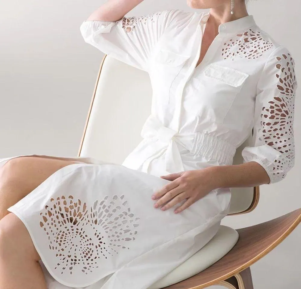 White House Black Market White Poplin Shirtdress - Image 11