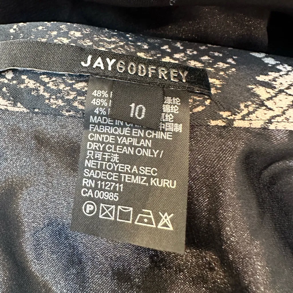 JAYGODFREY Black Tan Snake Print Taffeta Flare Mini Skirt Punk Rock Size 10 NWT - Image 12